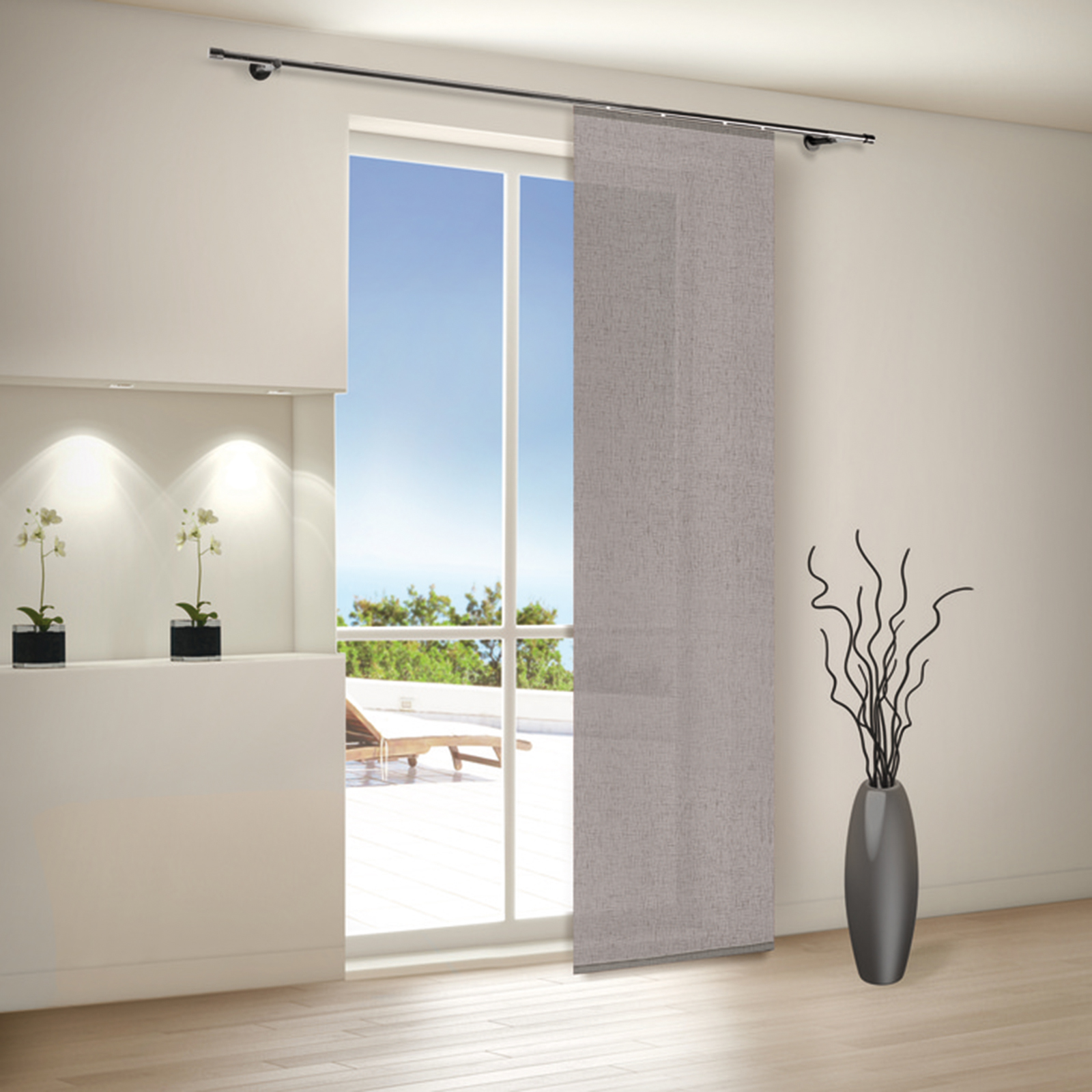 Schiebevorhang - grau - 60x245 cm