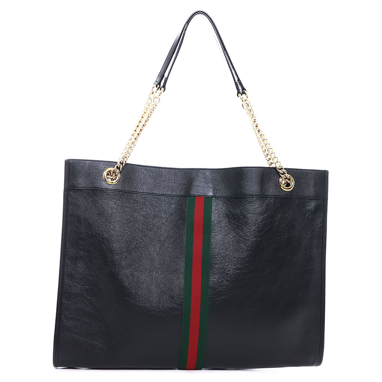 Gucci Sac cabas Rajah en Cuir noir - Très bon état - L.45 cm