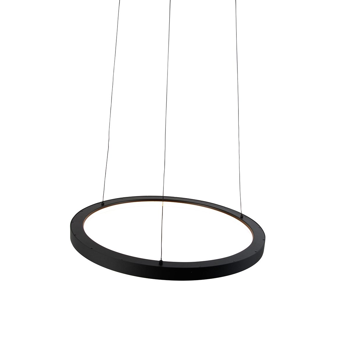 Design hanglamp zwart incl. LED dimbaar easylift - Hoop