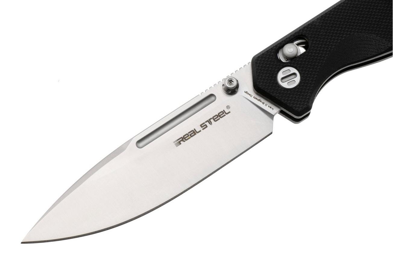 Real Steel Huginn Compact 7653BS, Satin VG-10, Black G10 zakmes, Ivan Braginets design