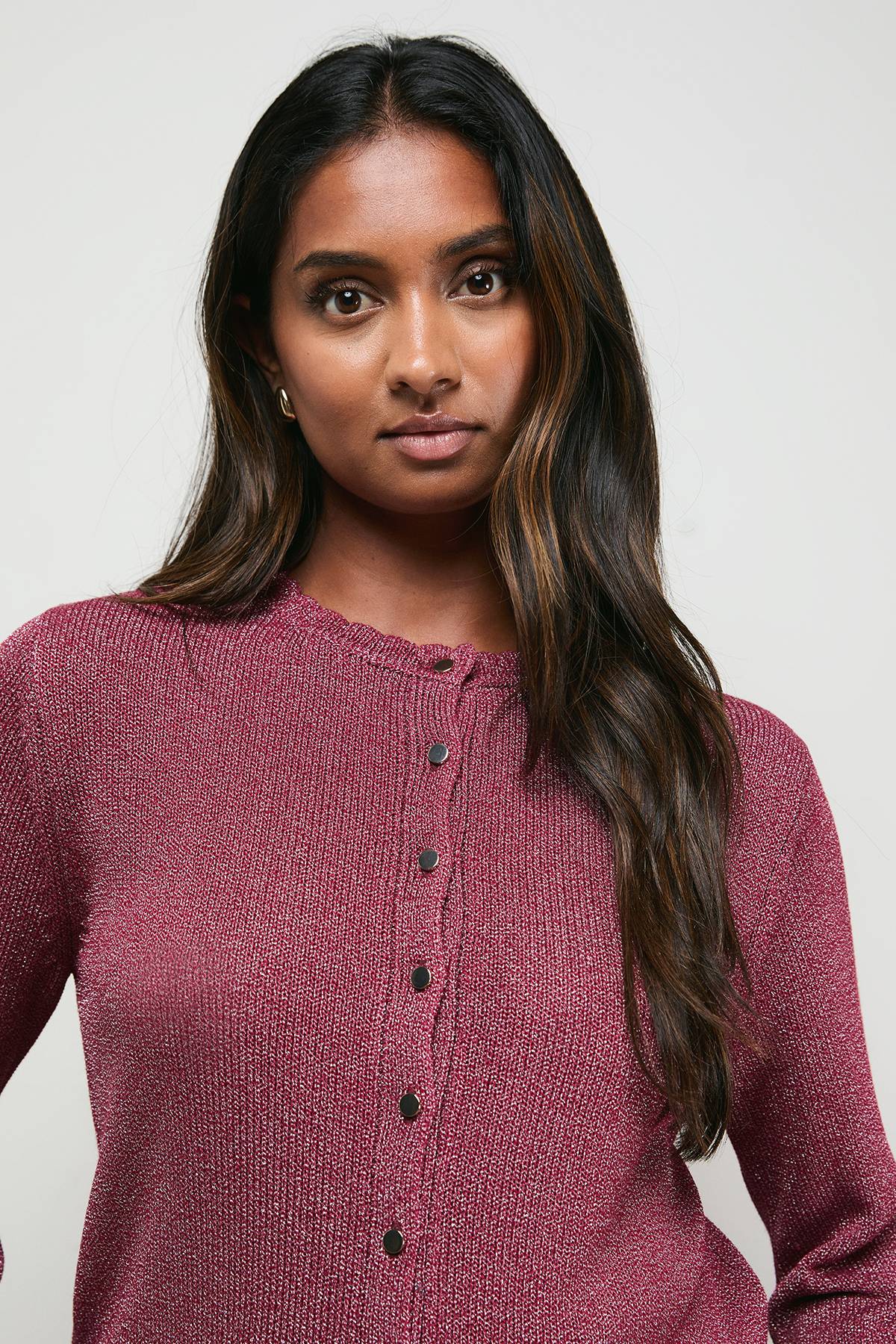 Oasis Cardigan Boutonné à Col Festonné