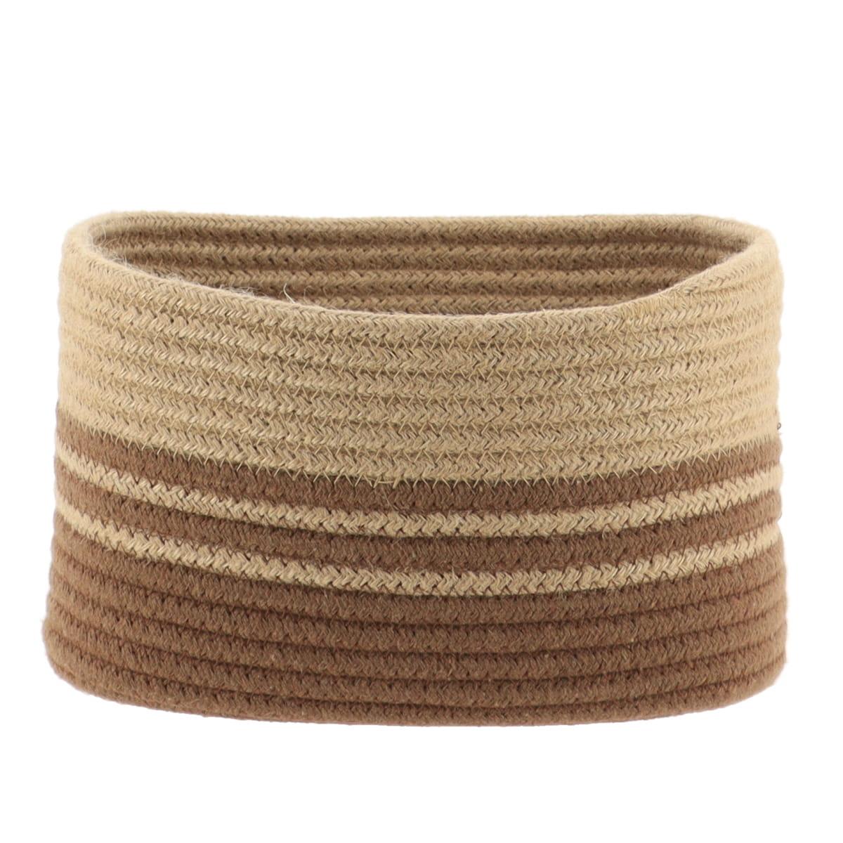 PANIERE OVALE AVEC DECO POMPON NATUREL MARRON 28X17X16CM