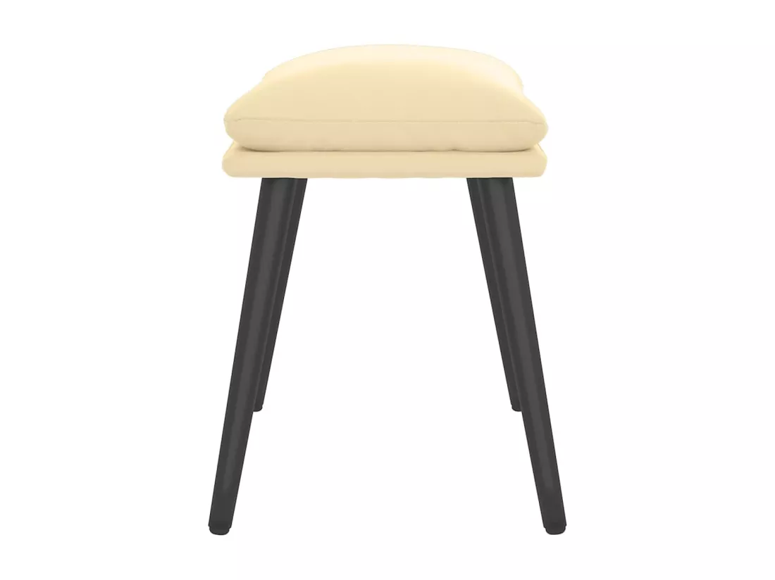 Repose-pied Blanc crème 45x29,5x35 cm Velours