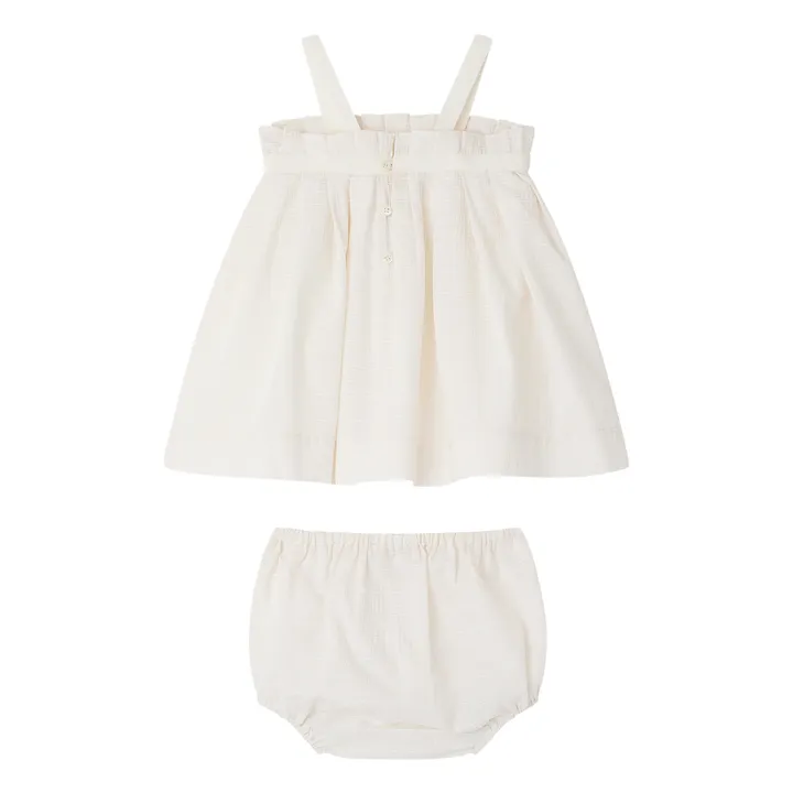 Bonpoint Robe Gauffrée Flossie | Ecru