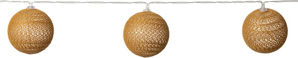 Intratuin solar lichtsnoer oranje 2 m met 10 lampjes rond warm wit