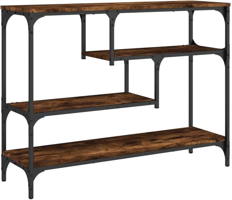 vidaXL Wandtafel - Gerookt Hout - 100x30x75 cm - Voldoende Opbergruimte