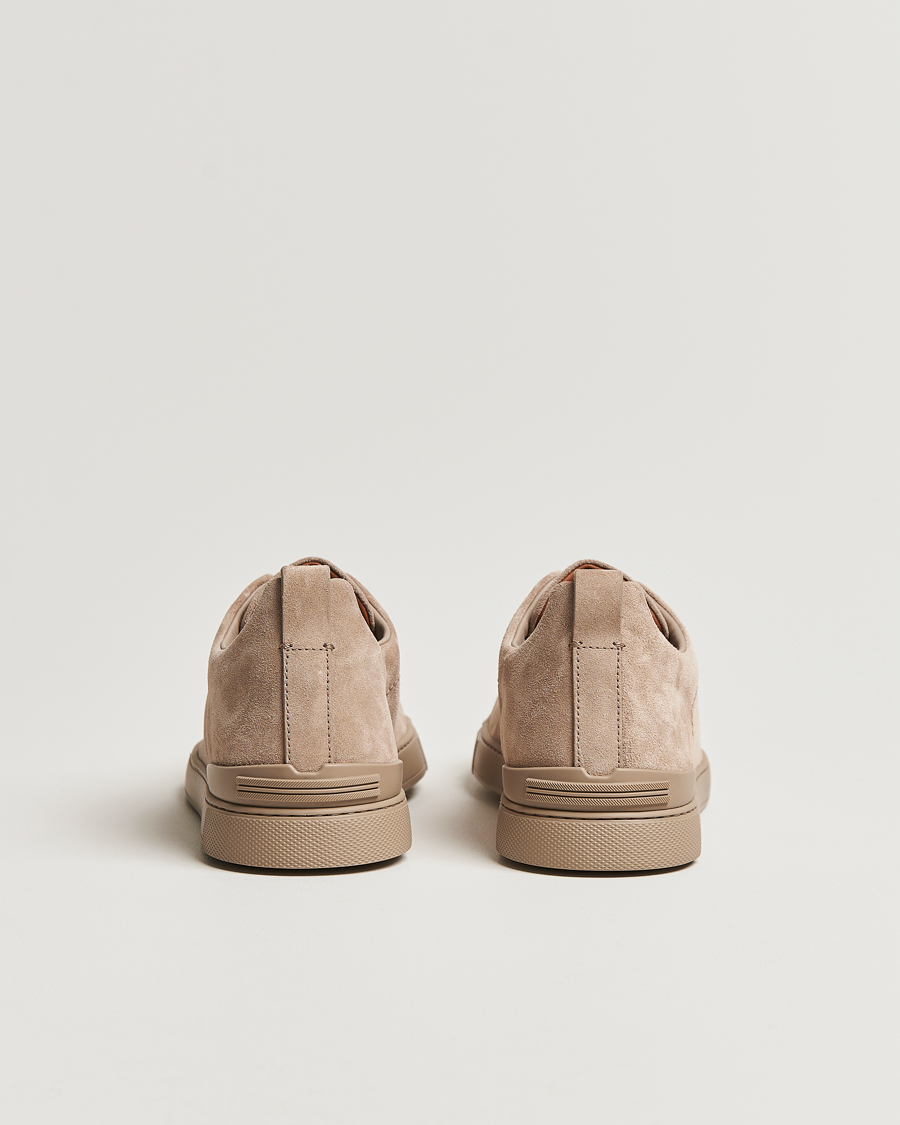 Zegna Triple Stitch Sneakers Full Beige Suede