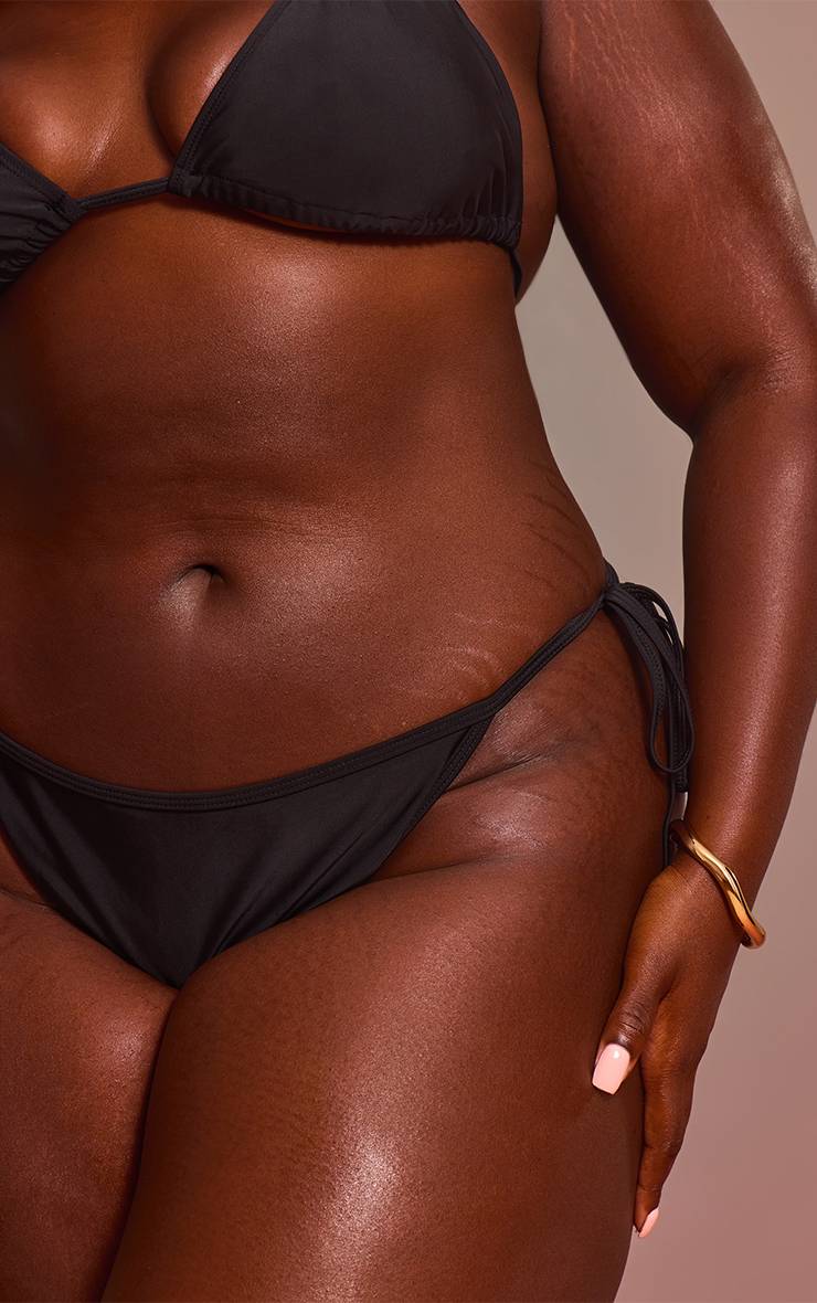 Noir Bas De Bikini Grande Taille À Nouer Sur Les Côtés Mix & Match