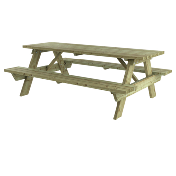 Outdoor Life Products picknicktafel Sophie olijfgroen hout 151 x 220 cm