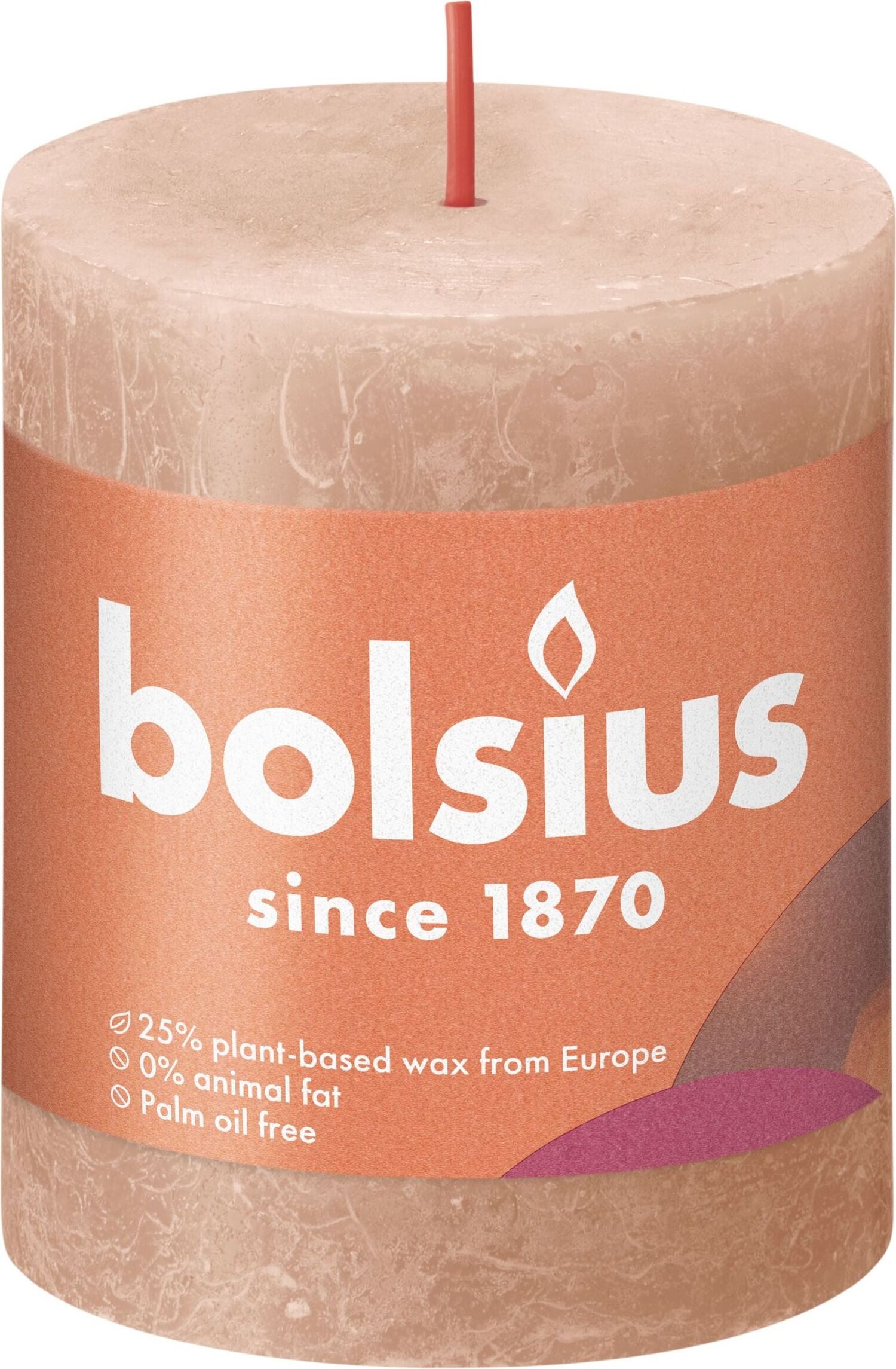 Bolsius stompkaars Rustiek Shine beige 35 uur D 6,8 H 8 cm