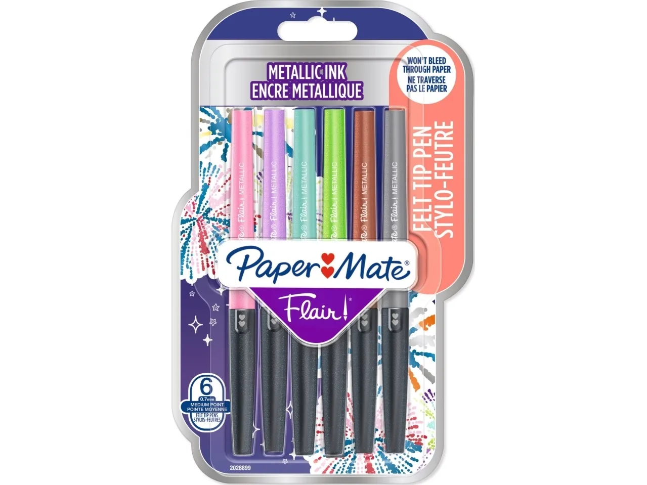 PAPER MATE Faserschreiber Flair 6er METALLIC M 0.7 mm Blister