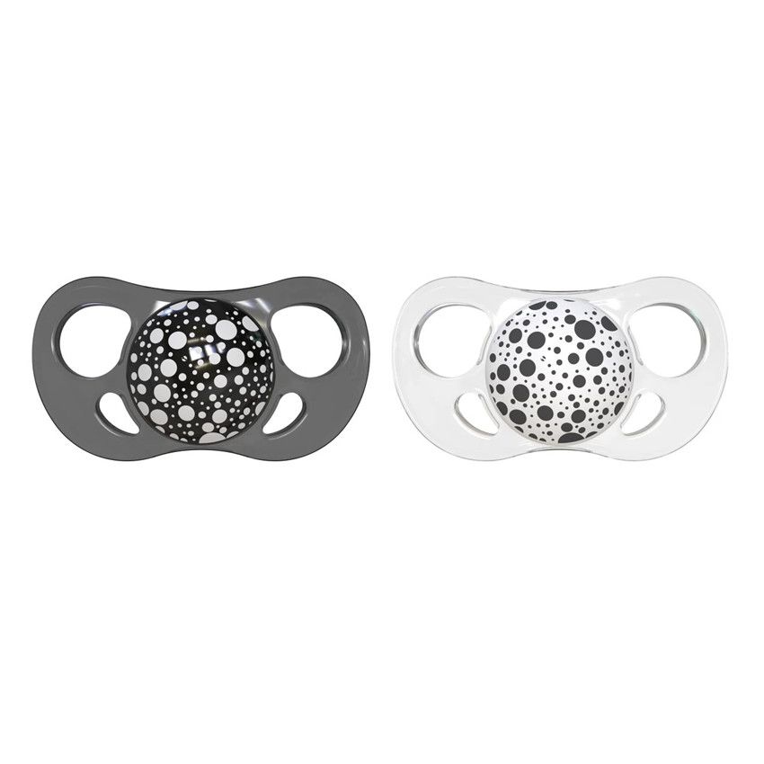 Lot de 2 sucettes en silicone 6mois+ - Noir/Blanc - Ecru