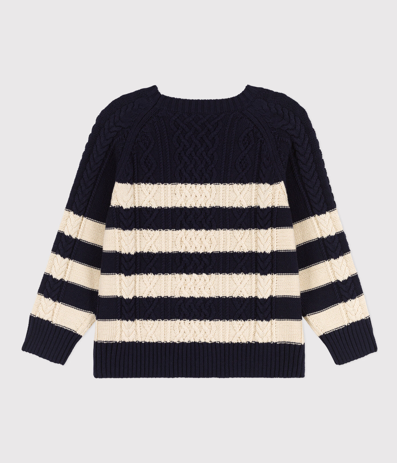 Pull irlandais rayé en coton enfant fille/garçon
