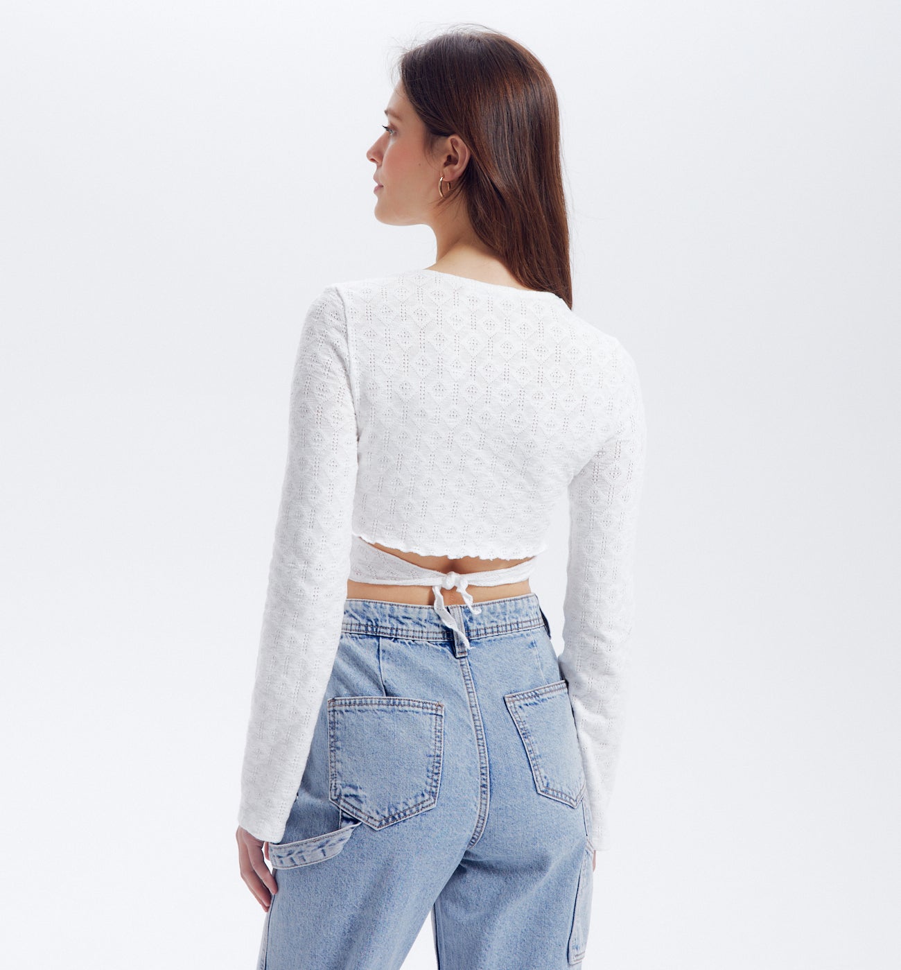 Boléro en coton ajouré Femme - Beige