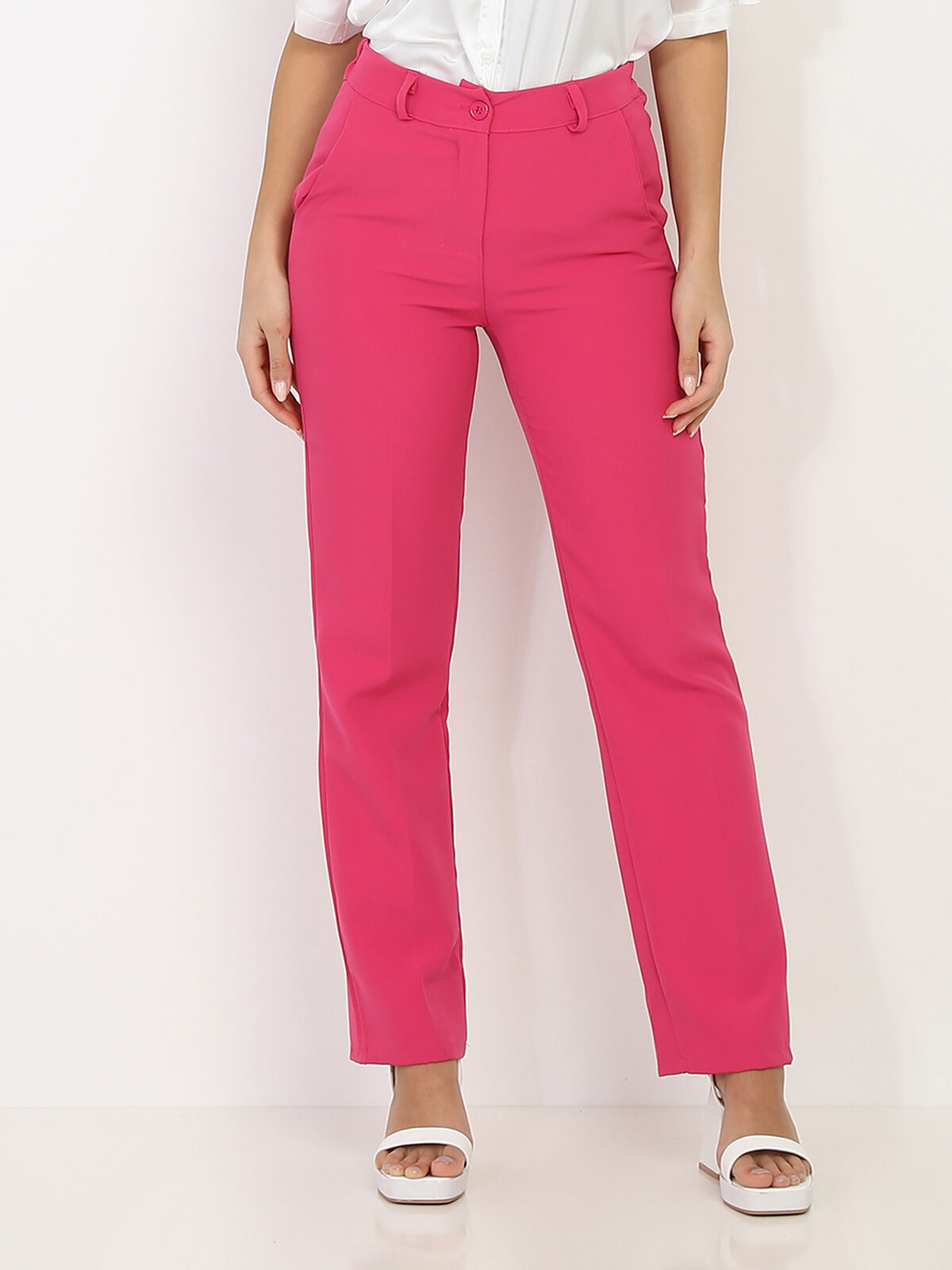 Pantalon de costume droit- Fuchsia