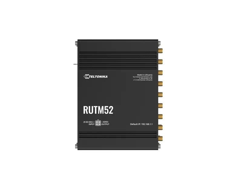 Teltonika RUTM52, Wi-Fi 5 (802.11ac), Dual-band (2,4 GHz / 5 GHz), Ethernet LAN, 5G, Sort, Industriel router