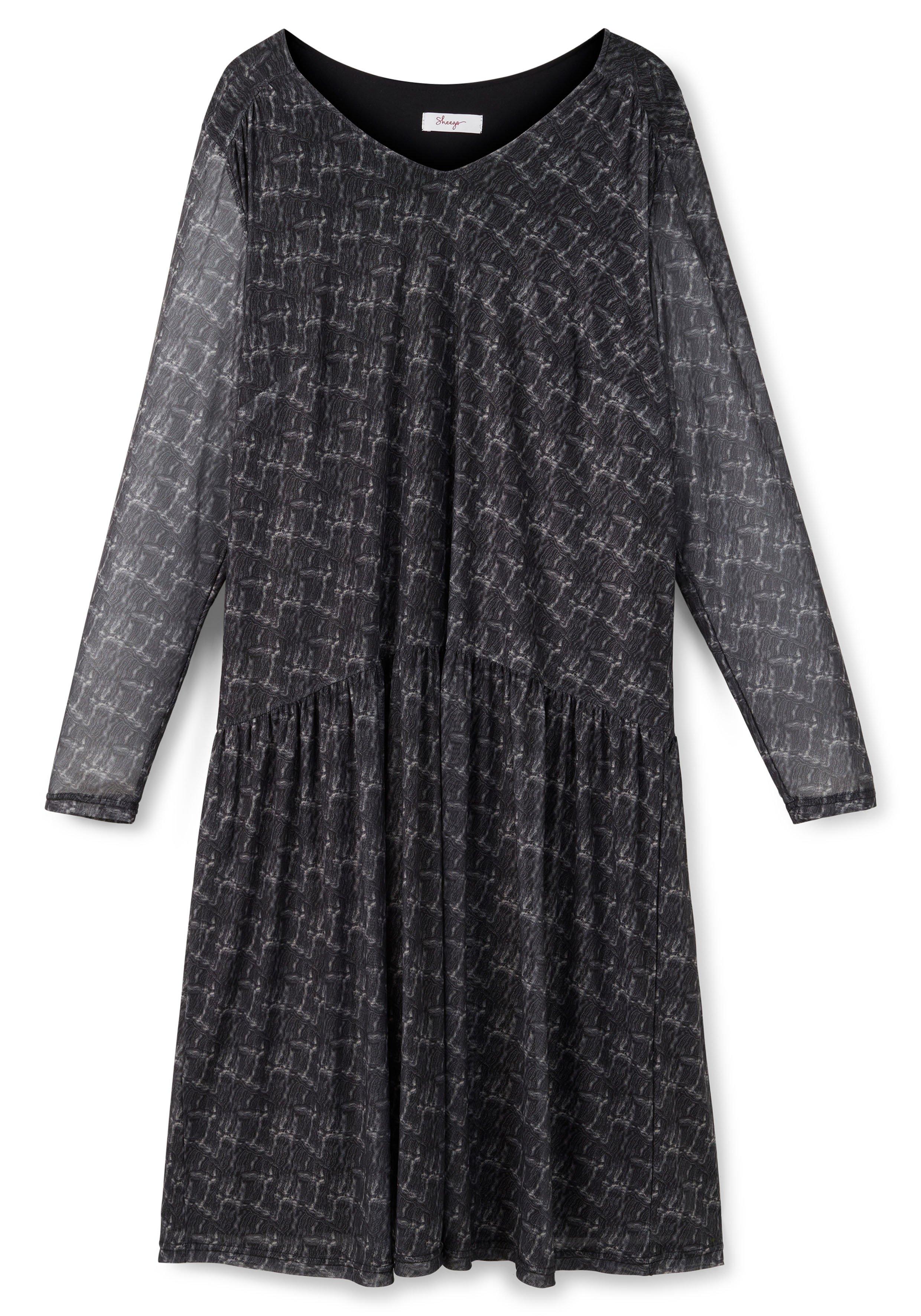 Meshkleid mit V-Ausschnitt und tiefer Taille
