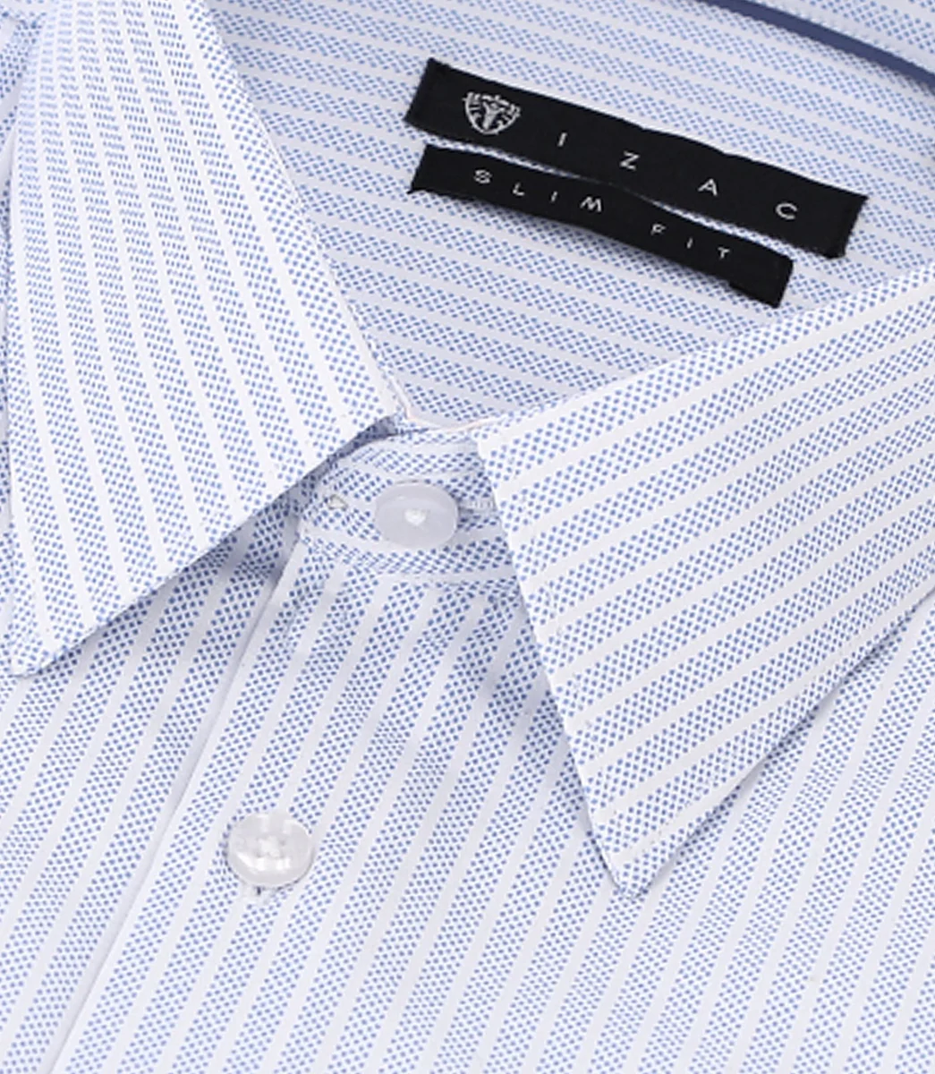 Chemise slim à rayures bleu ciel PALY