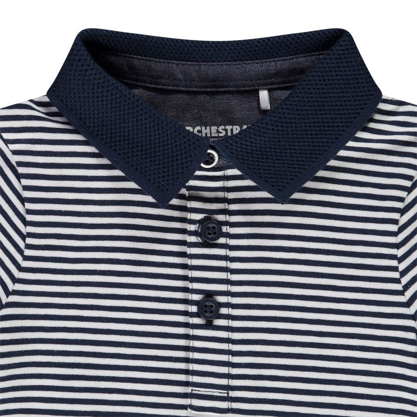 Polo manches courtes à rayures en jersey pour bébé garçon - Bleu marine