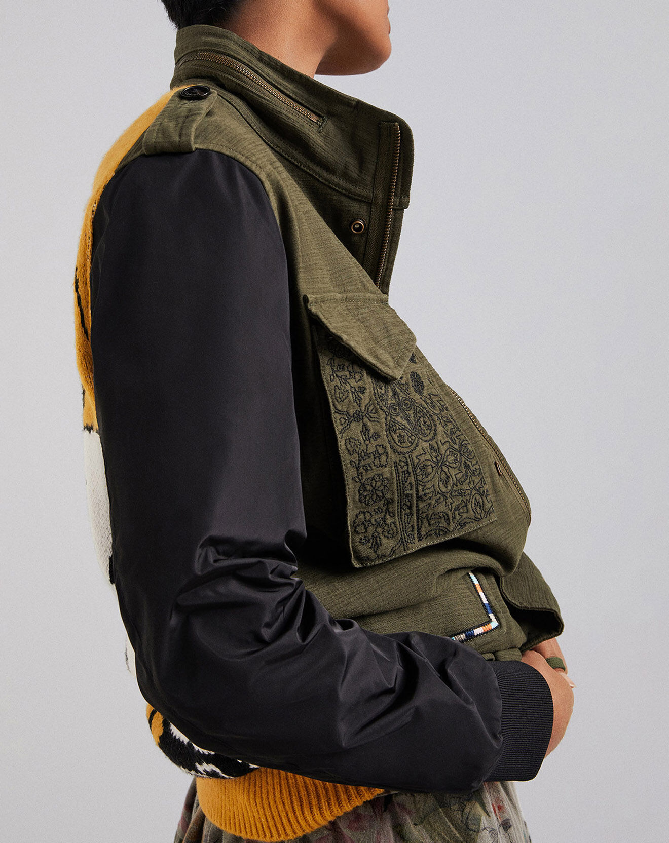 Desigual Veste en jean Amelia vert kaki