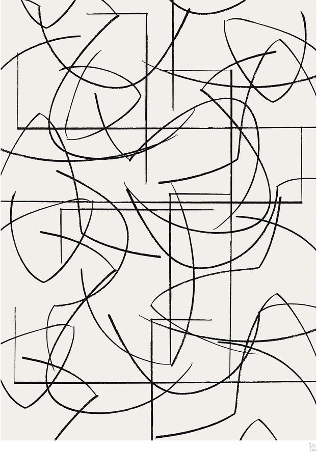 Poster & Frame Crossed Lines 1 Flerfarvet
