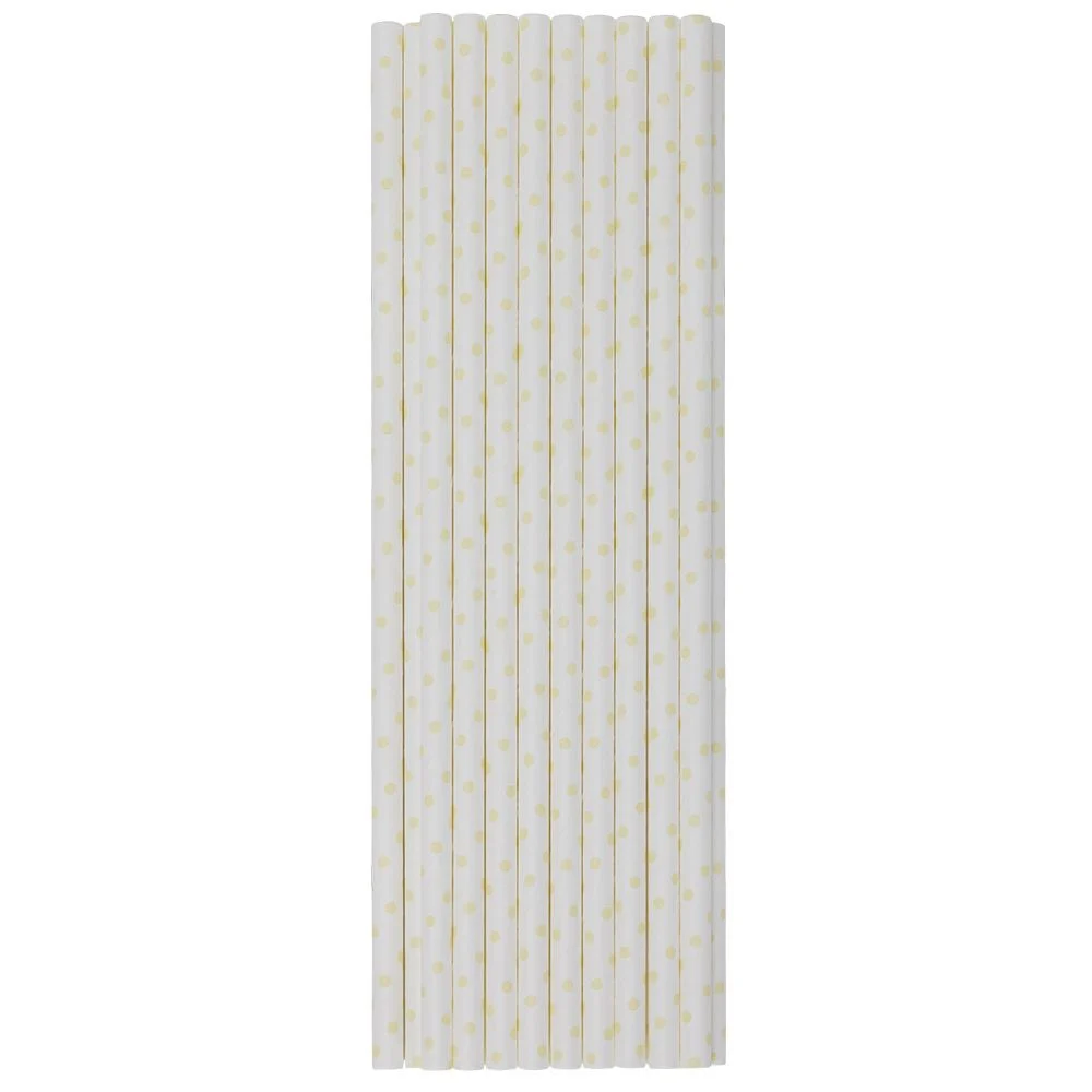 Paille en carton blanc x20