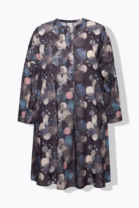 Longbluse, A-Linie, Rundhals, Langarm, Biobaumwolle