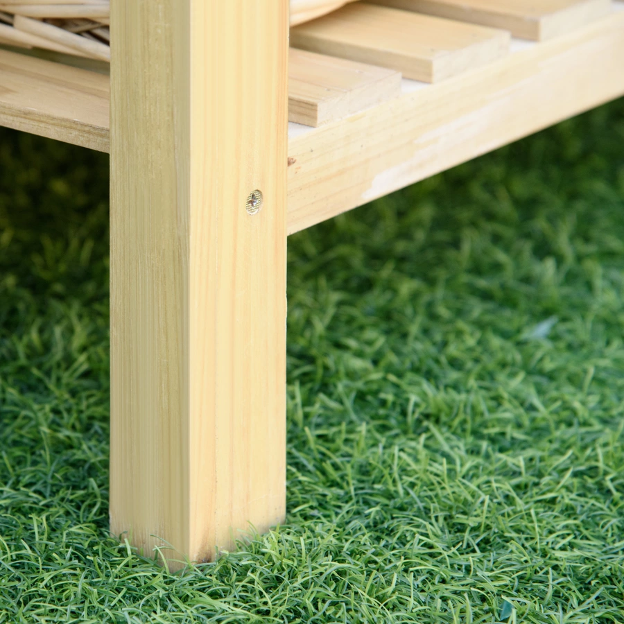 Outsunny Pflanztisch mit Haken natur