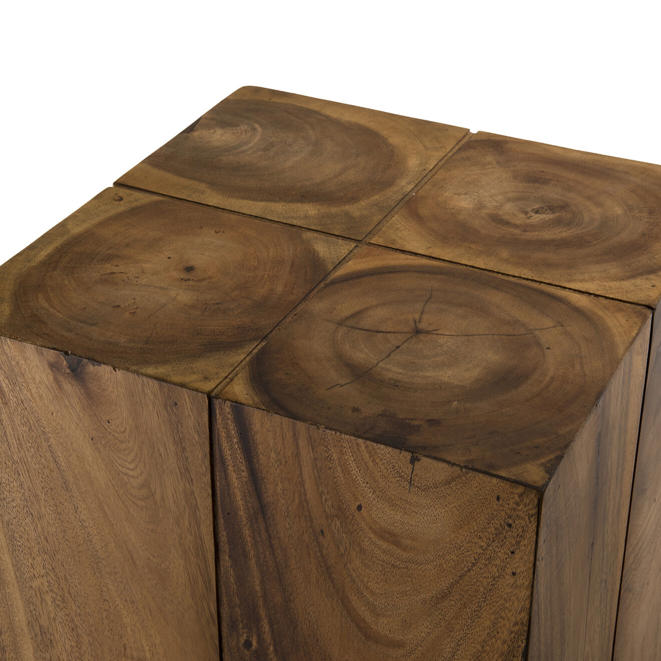 Macabane Table d'appoint carrée haute Suzy bois - 38x38x90 cm