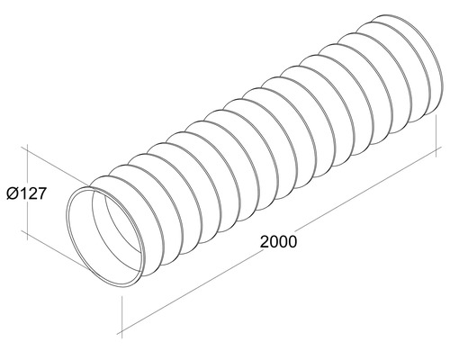 Rotheigner PVC slang type 660 wit NW 125 lengte 2,00 m