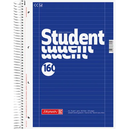 BRUNNEN Collegeblock StudentA4, Lineatur 27, liniert, 160 Blatt