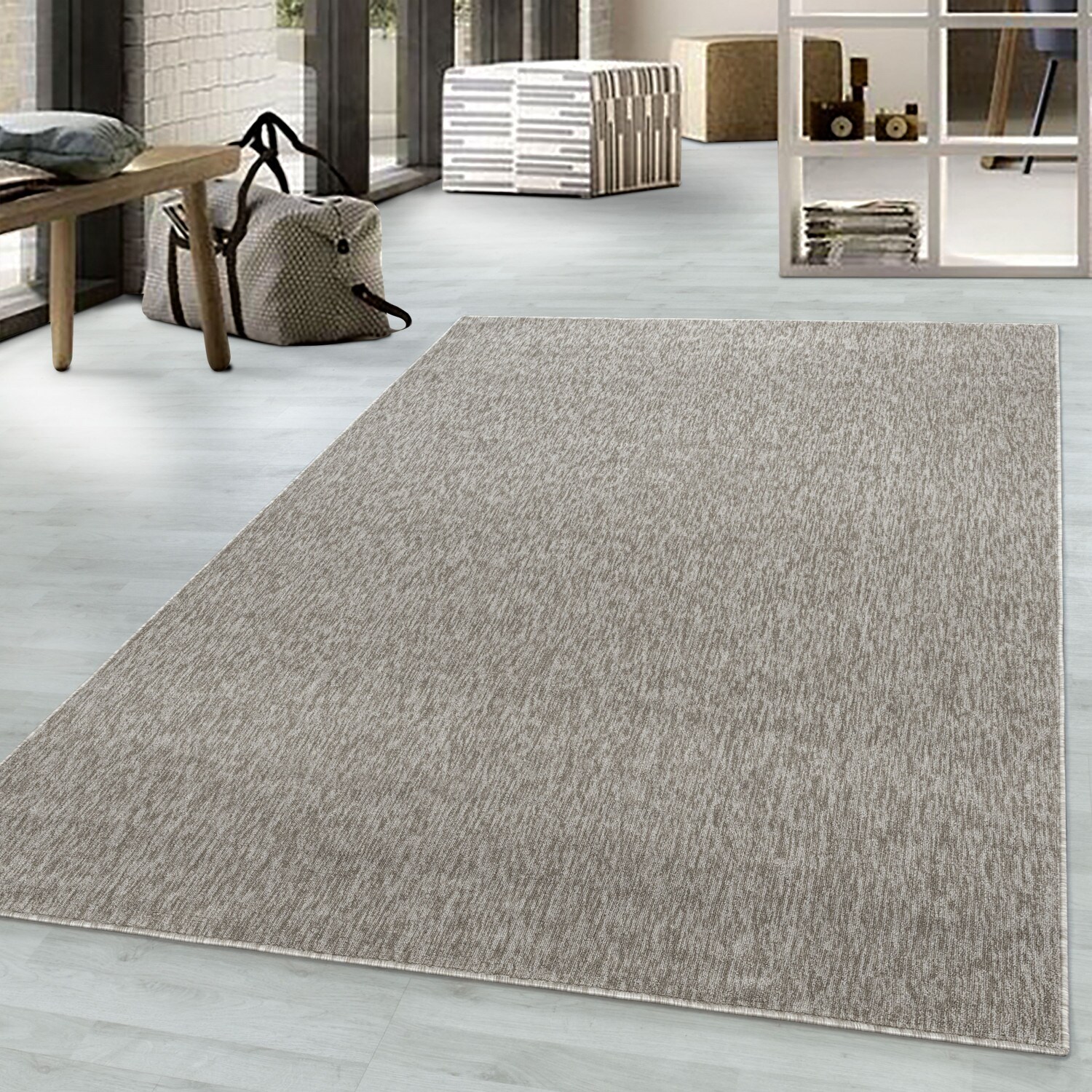 Kurzflor Teppich Flachgewebe Schlingenteppich Kettelteppich 5 mm