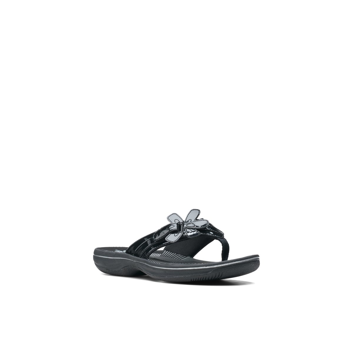 CLARKS-Brinkleyflor-Tongs sandales à talon plat - Talon plat - Noir