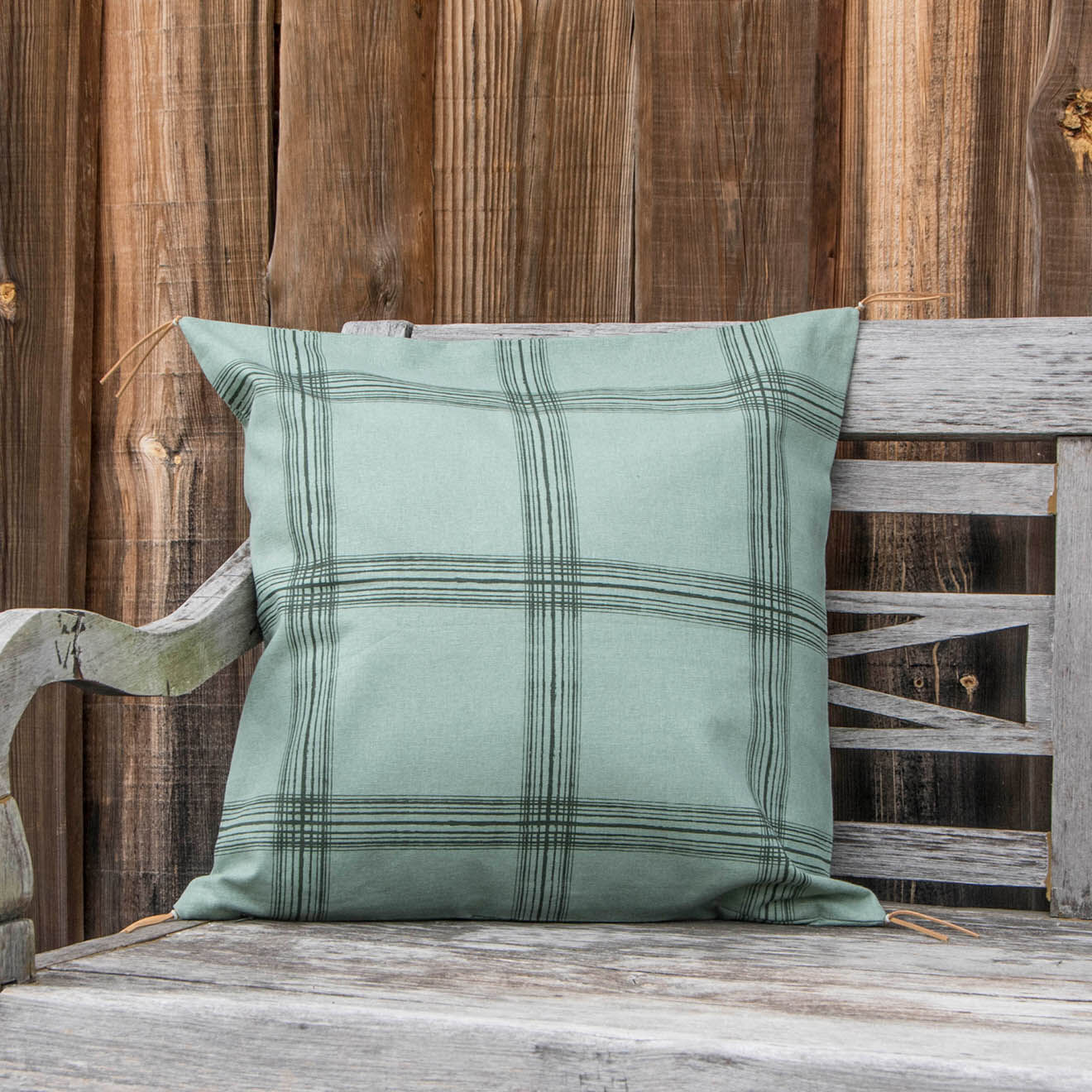 Febronie Housse de coussin Madras verte - 50x50 cm