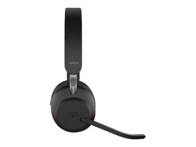 Jabra Evolve2 65 MS Stereo - Headset - på øret - Bluetooth - trådløs - USB-A - støjisolerende - sort - med opladningsstander - Certified for Microsoft Teams