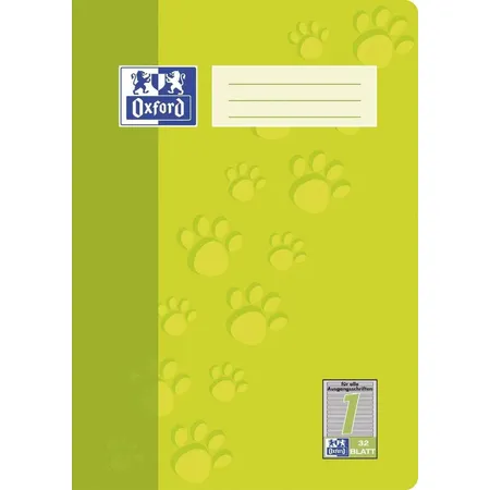 Oxford Schulheft A4, liniert, Lineatur 1, 32 Blatt, hellgrün, Optik Paper®
