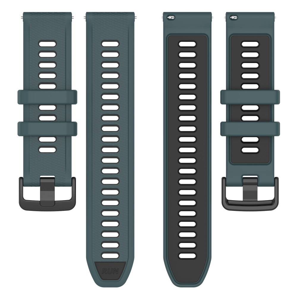 Garmin Venu 2S Silikon Sport Armband Dual Color (Gelenkumfang: 160 - 210mm) Dunkelgrün / Schwarz