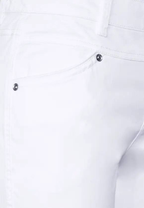 Casual Fit Seidenoptik Hose - White