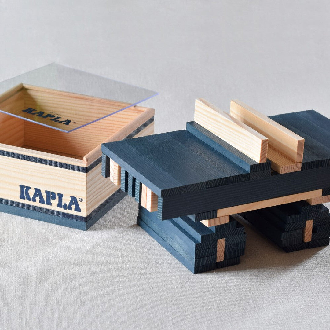 Kapla 40 stapelplankjes - donkerblauw
