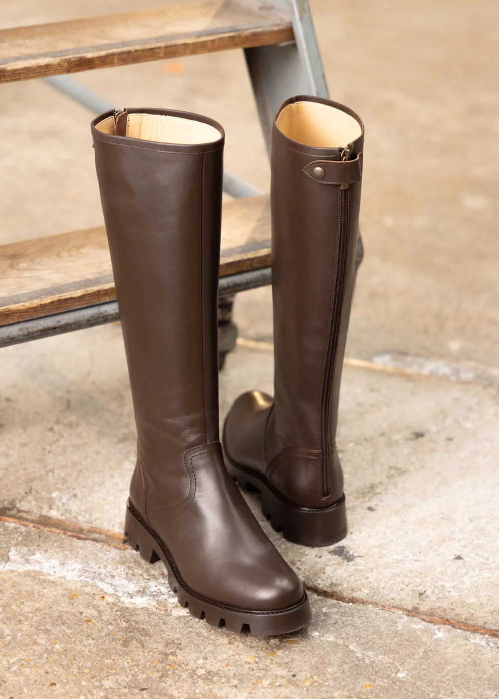 BOTTE EUPHEMIA VELOURS VELOURS MARRON