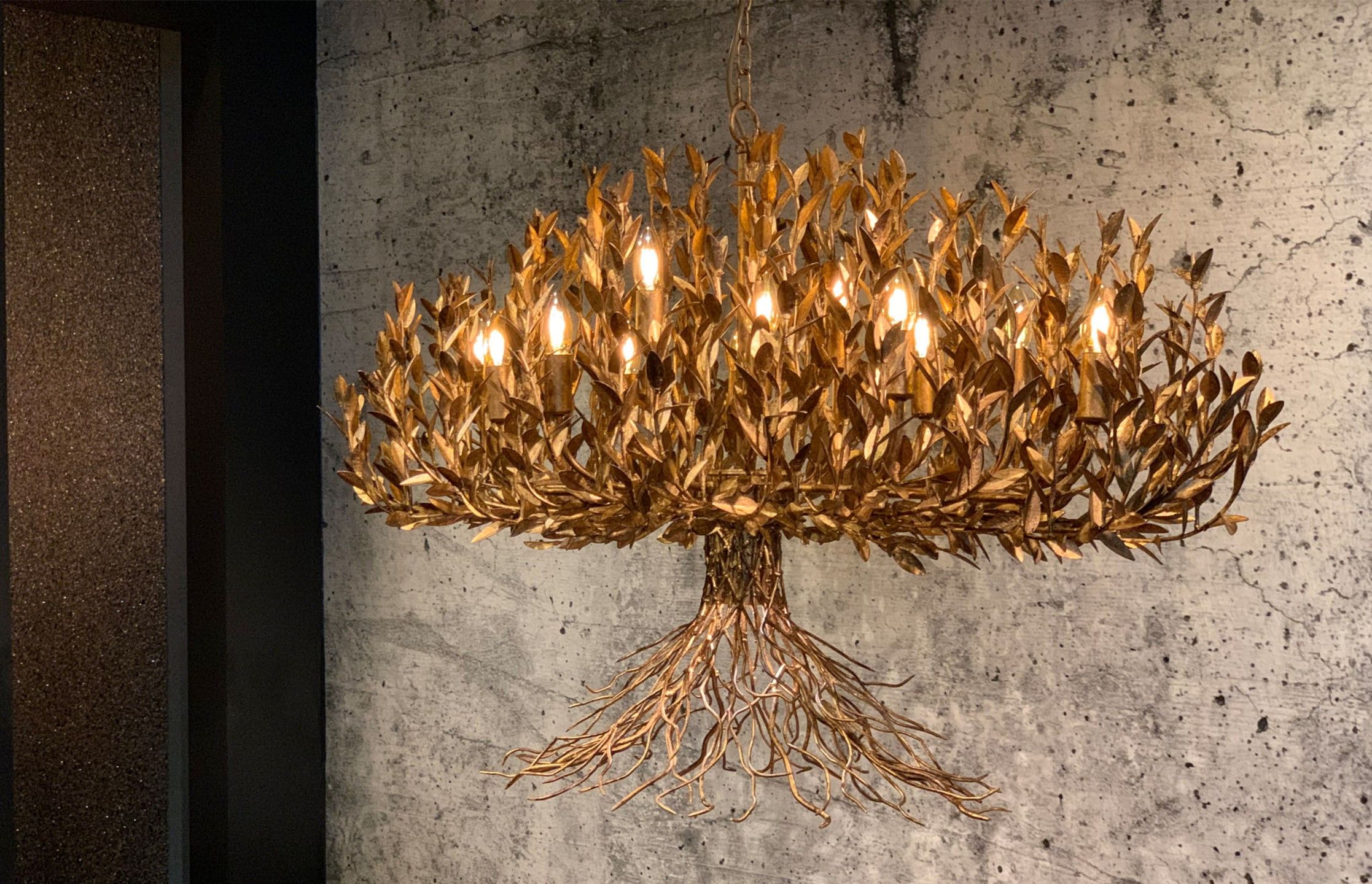 Hanglamp LB039/12+1 ambachtelijk brons Aix  | Leclercq & BouwmanB120 x D60 cm