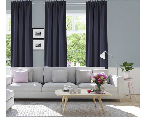 Gordijn met gordijnband Galdin blauw 140x245 cm