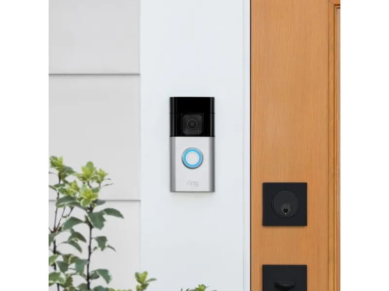 Ring Video Doorbell Plus - Smart dørklokke - med kamera - trådløs - 802.11b/g/n - 2.4 Ghz - satinnikkel