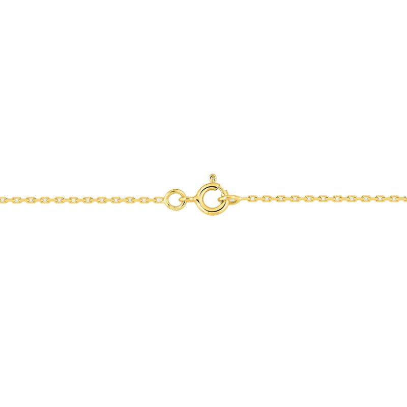 Chaîne mixte 40 cm - Maille Forçat diamanté - Or 18 Carats - Largeur 1.28 mm