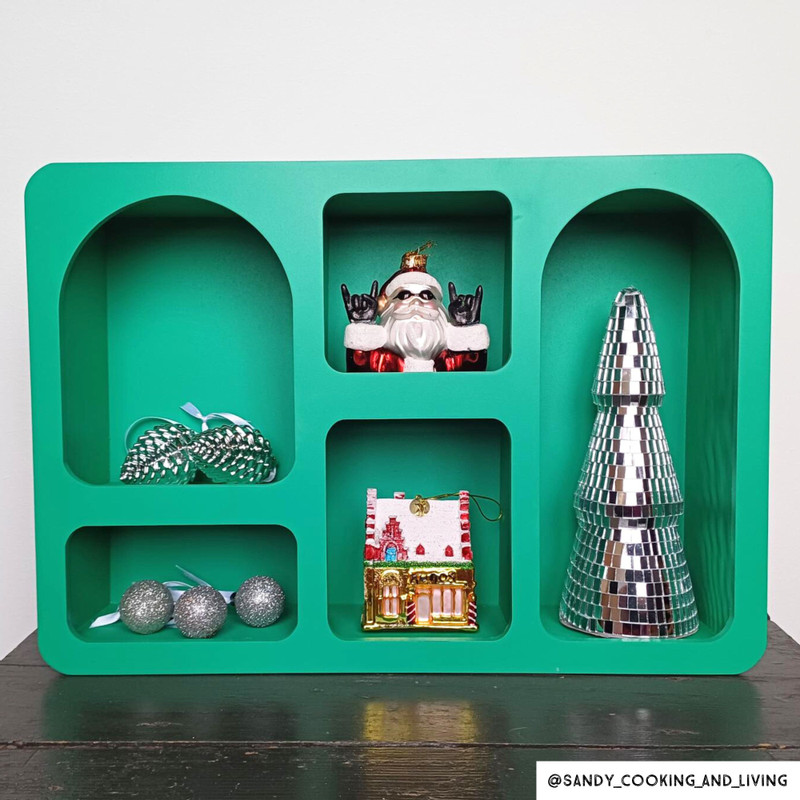 Wandkastje Zaha organic - MDF - groen - 28x40x9 cm