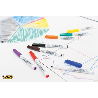 BIC VELLEDA 1741 - Marqueur effaçable - pointe ogive - noir