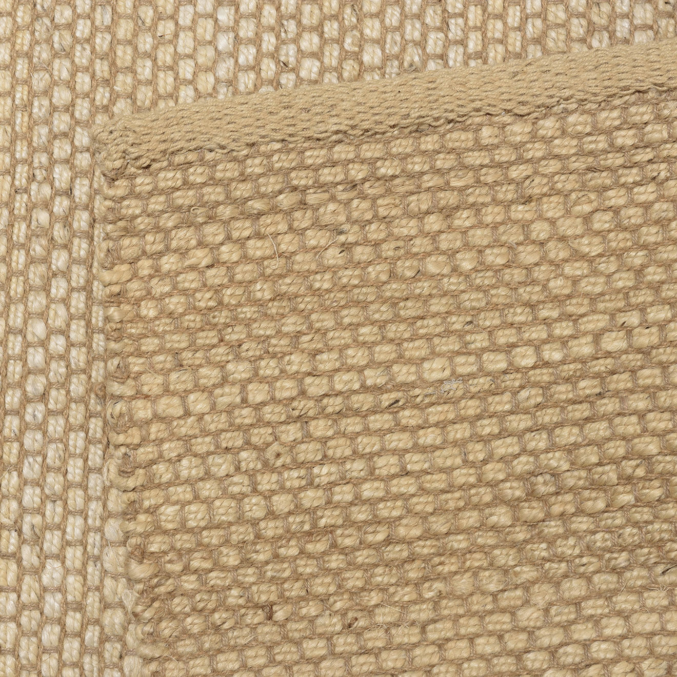 Macabane Tapis en Jute & Coton Quentin beige - 230x160 cm