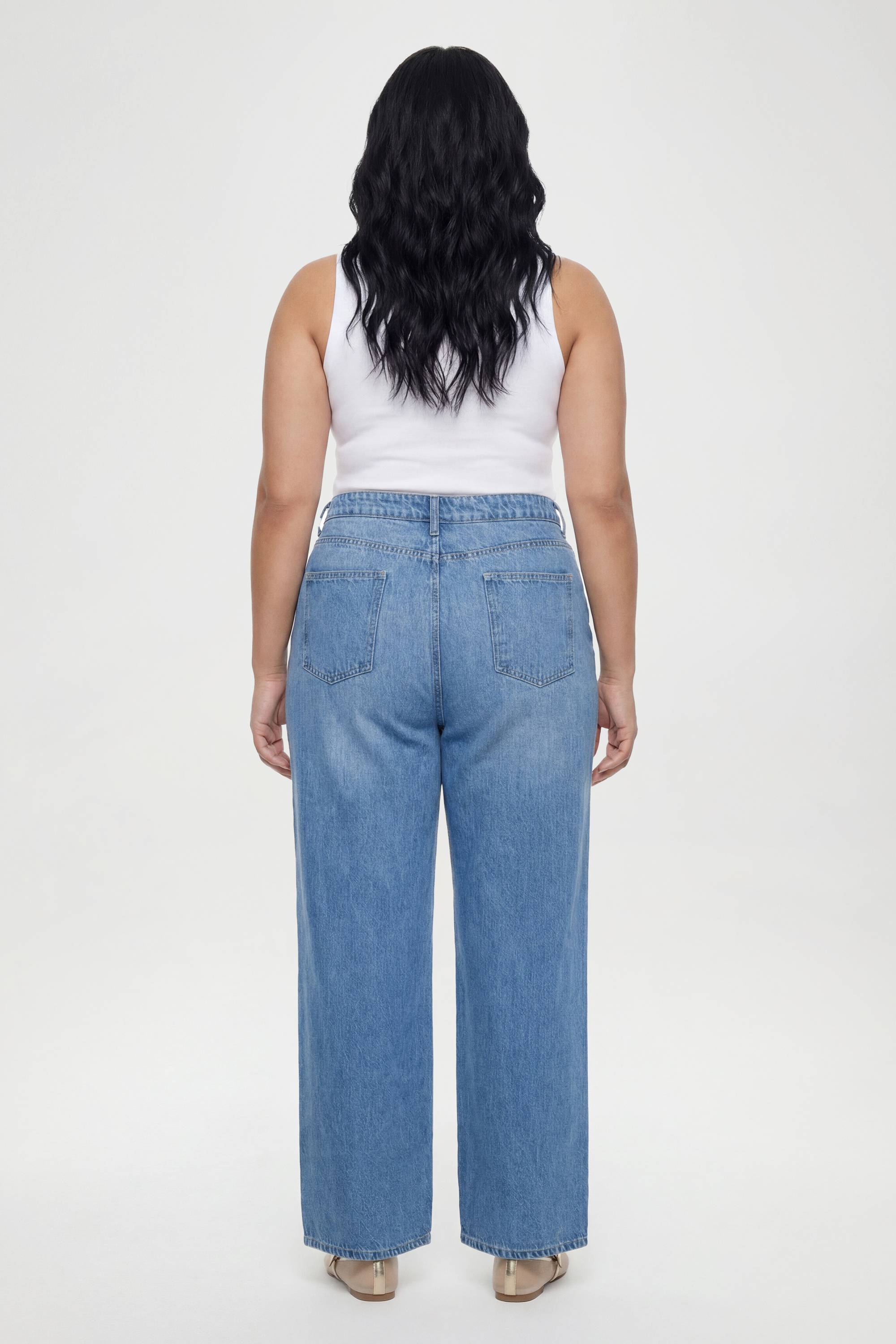 boohoo Jean Boyfriend Taille Haute Plus Basics
