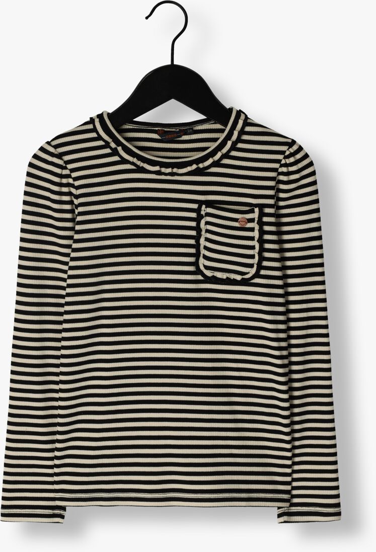 NONO zwarte nono  koya girls rib tshirt l/sl black