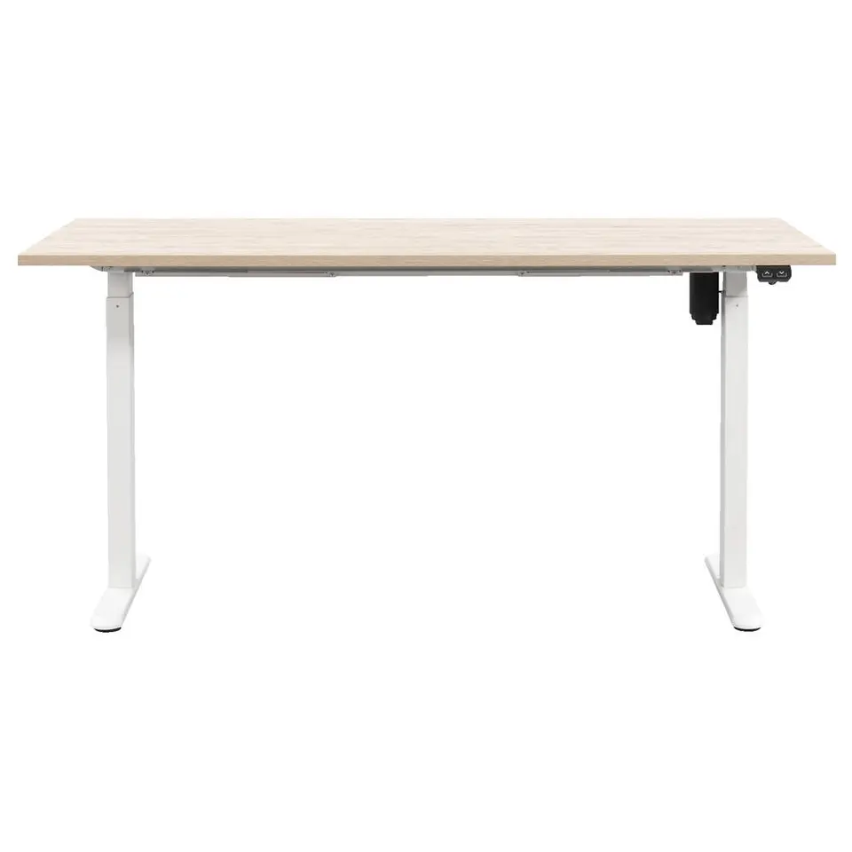 Bureau Homeworx zit/sta elektrisch verstelbaar – eikenkleur/wit - 75/118x160x80 cm